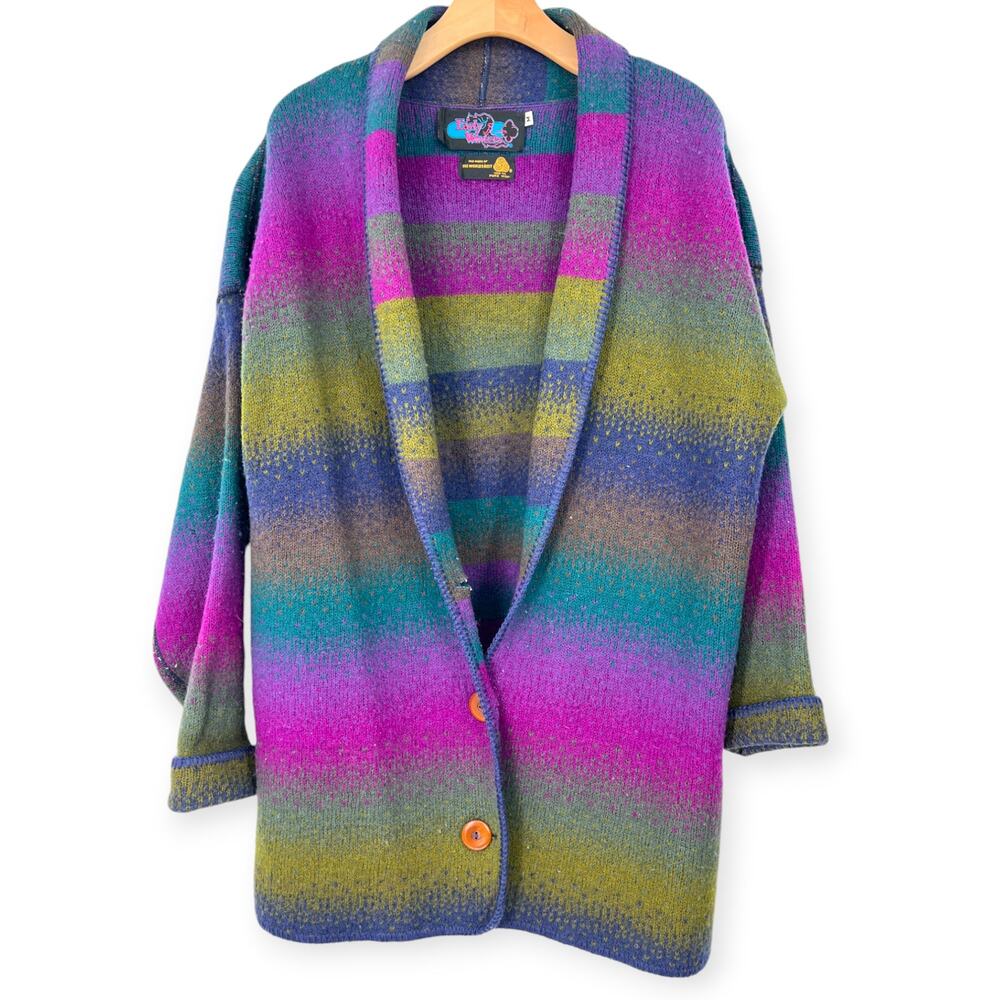 Vintage 90's Early Winters | M 100% Wool Oversized Knit Cardigan Sweater Jacket